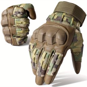 Tactical Gloves for Men - Touch Screen, Non-Slip, Full Finger Protection for Shooting, Airsoft, Military, Paintball, Motorcycle, Cycling, Hunting, Hik (Color: Camouflage, size: L)