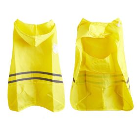 Pet Raincoat Medium Dog Golden Retriever Waterproof Reflective Strip Outdoor Raincoat (Color: Yellow, size: XL)